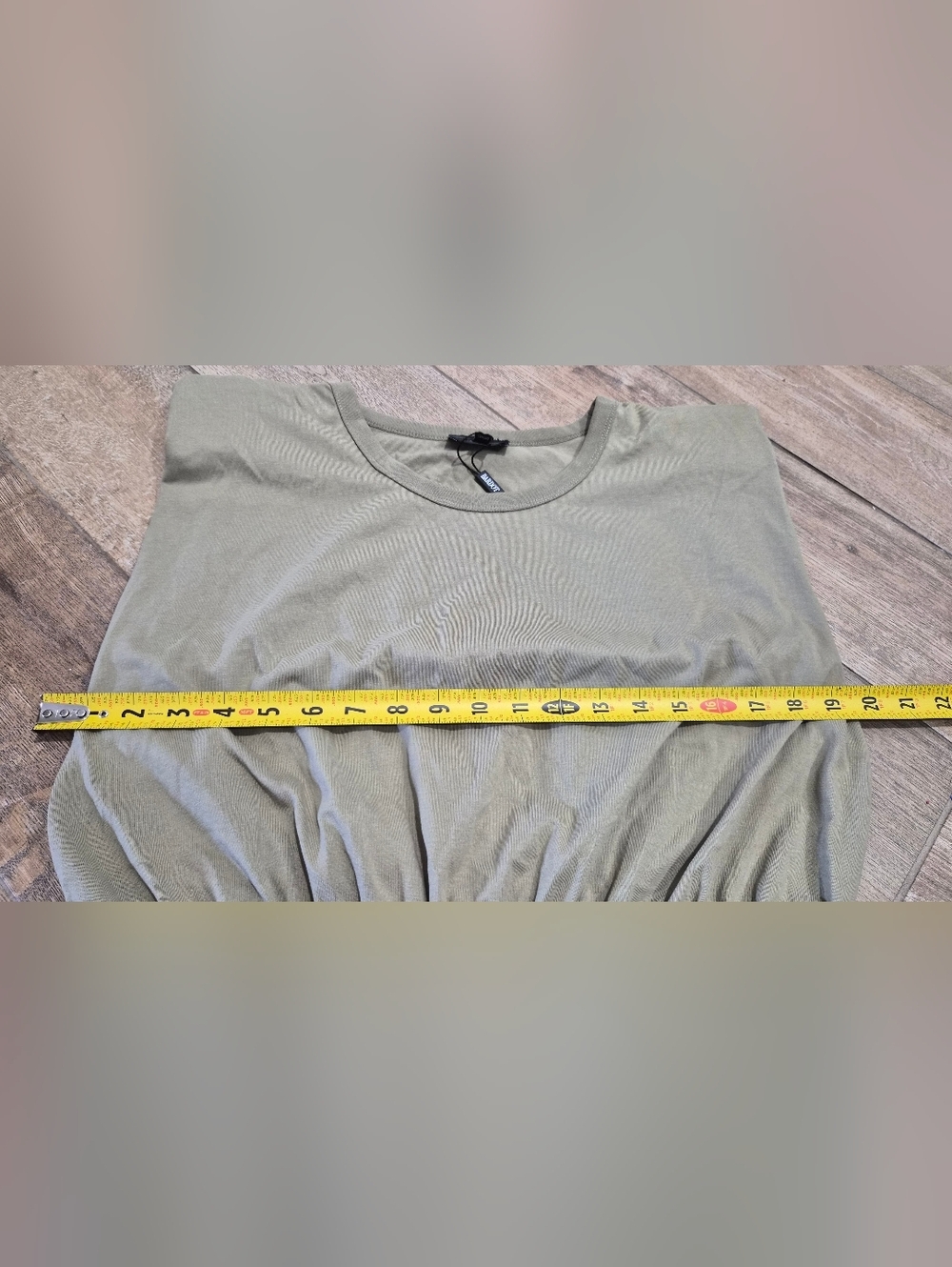 Nwt Bardot Toni Olive Green Shoulder Pad Mini Dress Ruched Sides Size M - Picture 7 of 8